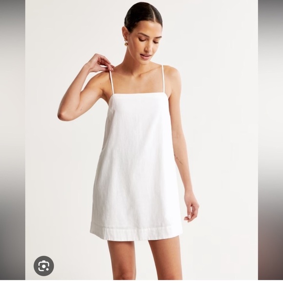 Abercrombie & Fitch White linen blend Trapeze Skort - Picture 6 of 6